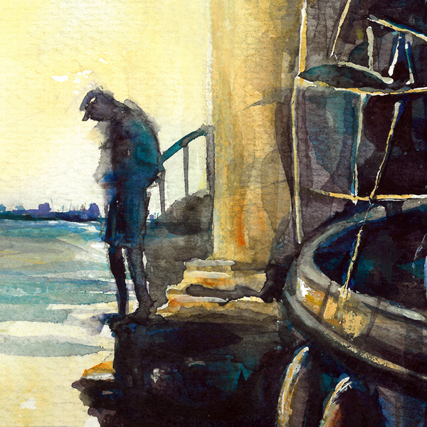 Lighthouse watercolor painting