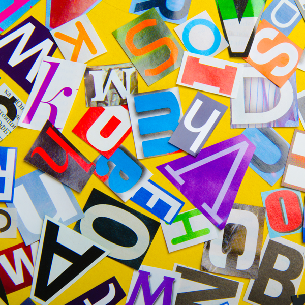 Newspaper clippings with various letters
