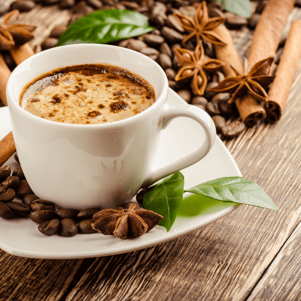 White cup of hot coffee