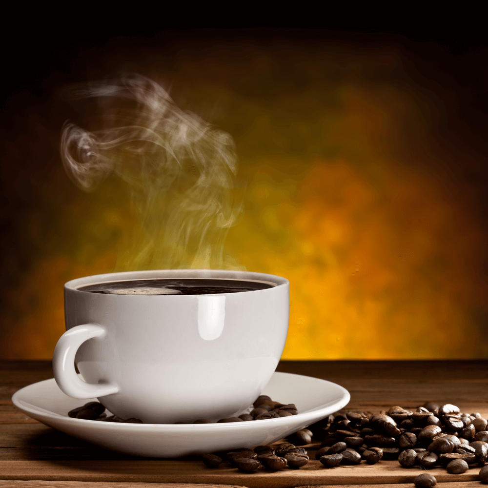 White cup of hot coffee